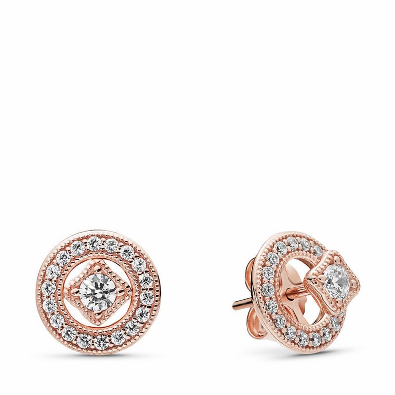 Pandora Rose™ Vintage Allure Stud Earrings - Pandora Rose/Cubic Zirconia - Canada | ZB3003OC